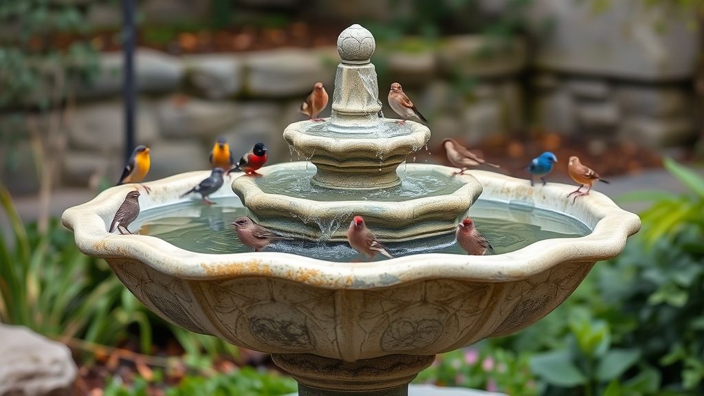 Broken Fountain Bird Bath