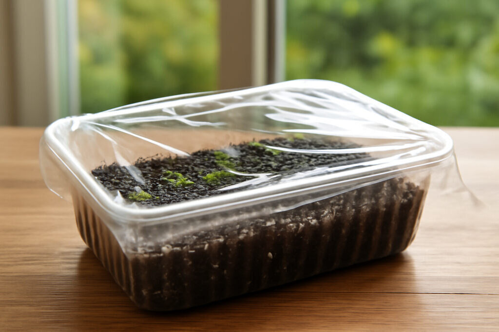 Use Cling Film to Start Seeds Indoors