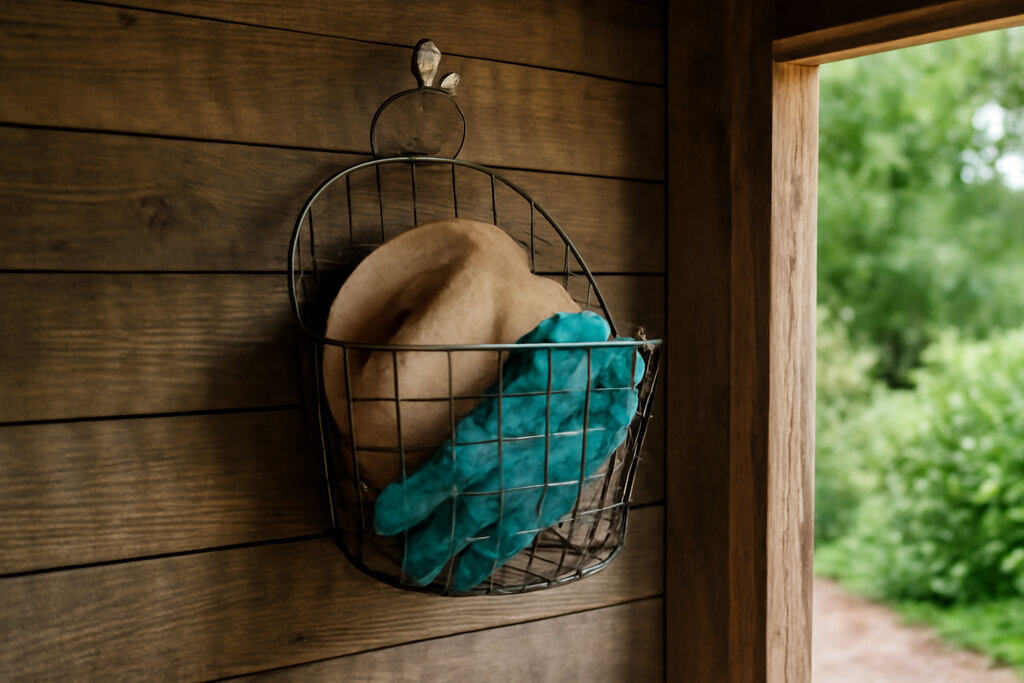 Use a Hanging Basket for Gloves and Accessories